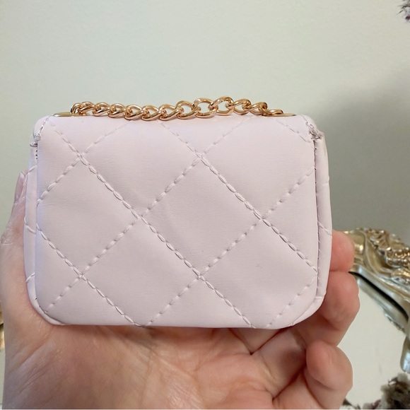 Mini Quilted Flap Bag, Soft Lavender Purple, Magnetic Closure - Picture 3 of 7